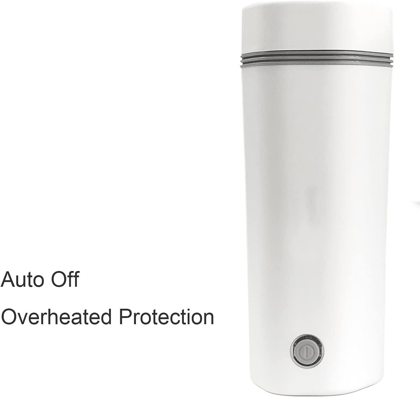 Oshotto 12V Portable Electric Kettle Cup Stainless Steel Electric Kettle Auto Shut-off For Travel Camping, Road Trip for Cars (350ml)