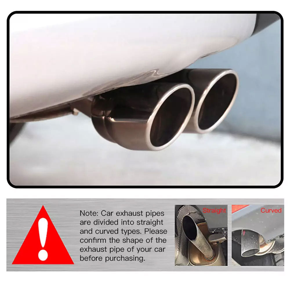 Oshotto Stainless Steel Dual Pipe SS-011 Car Exhaust Muffler Silencer Cover Universal for All Cars (Chrome)