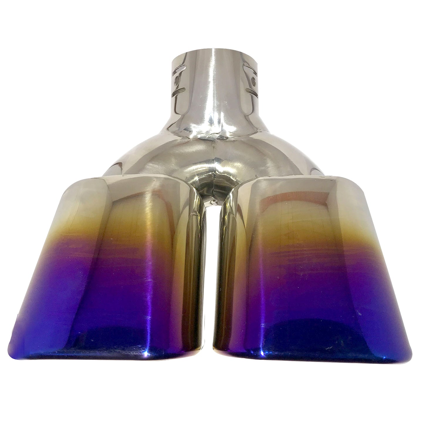 Oshotto Stainless Steel Dual Pipe SS-017 Car Exhaust Muffler Silencer Cover Universal for All Cars (Multicolor)