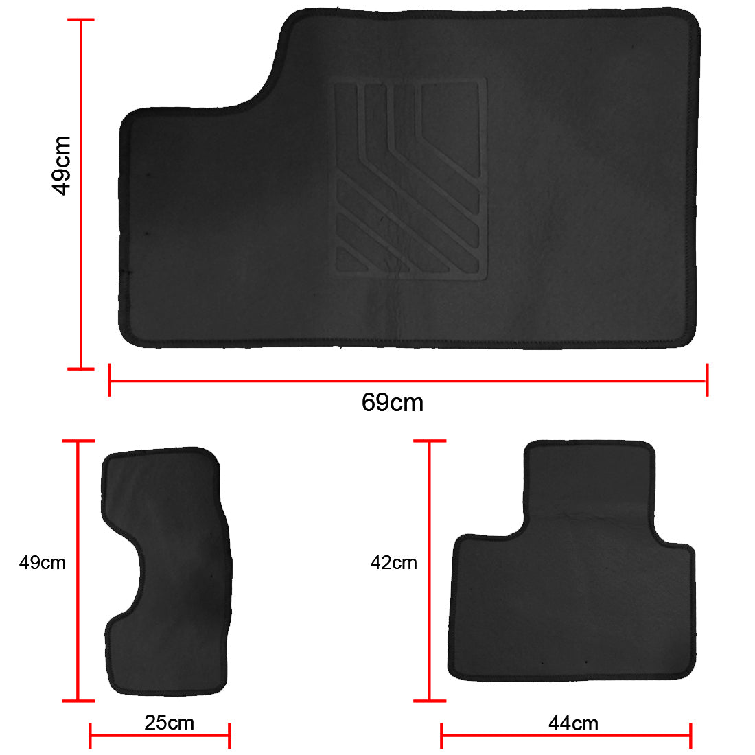 Oshotto/Matcon Carpet Foot mat Universal for All Cars (Set of 5, Black)