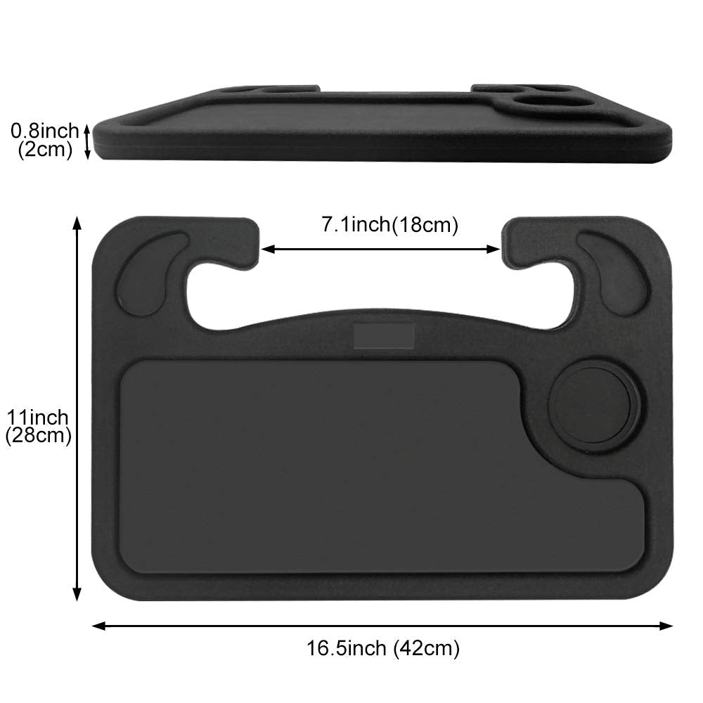 Oshotto (FT-05) Car Steering Wheel Desk | Food Table for Car | Laptop / Notepad| Steering Wheel Tray with Pen Holder For All Cars (Black)