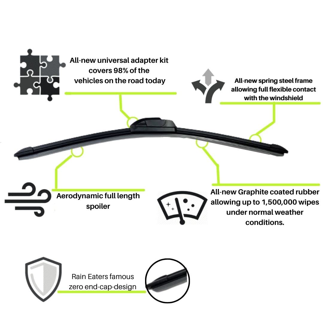 Oshotto Frameless (O.E.M Type) Wiper Blades Compatible with Honda Accord(26"/19")