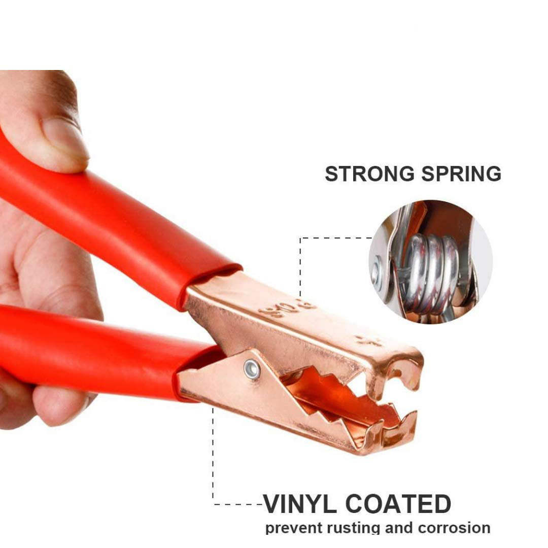 Oshotto 500 AMP Tangle Free Jumper Cable with Copper Aligator Clamps (2 Meter / 6 Feet)
