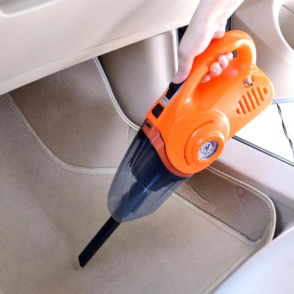 Oshotto 100W Heavy Duty Car Vacuum Cleaner Cum 120W Heavy Duty OSHO-102/O Air Compressor/Tyre Inflator (2 in 1)-Orange
