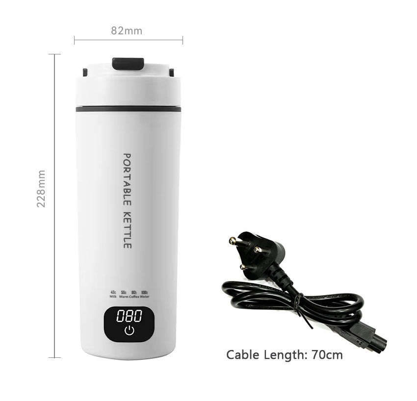 Oshotto 120-240V (CK05) Electric Water Kettle with LCD Digital 4 Variable Presets Auto Shut-off 304 Stainless Steel Liner Leak-Proof For Home, Travel, Camping, Road Trip (450ml)