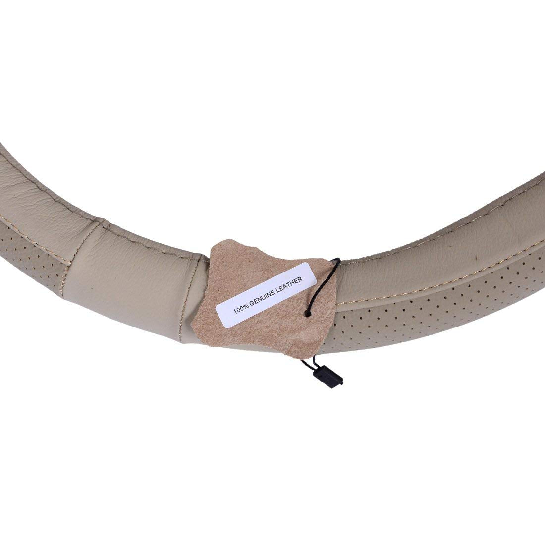 Oshotto SC-010 Leather Car Steering Cover (Beige,Medium)