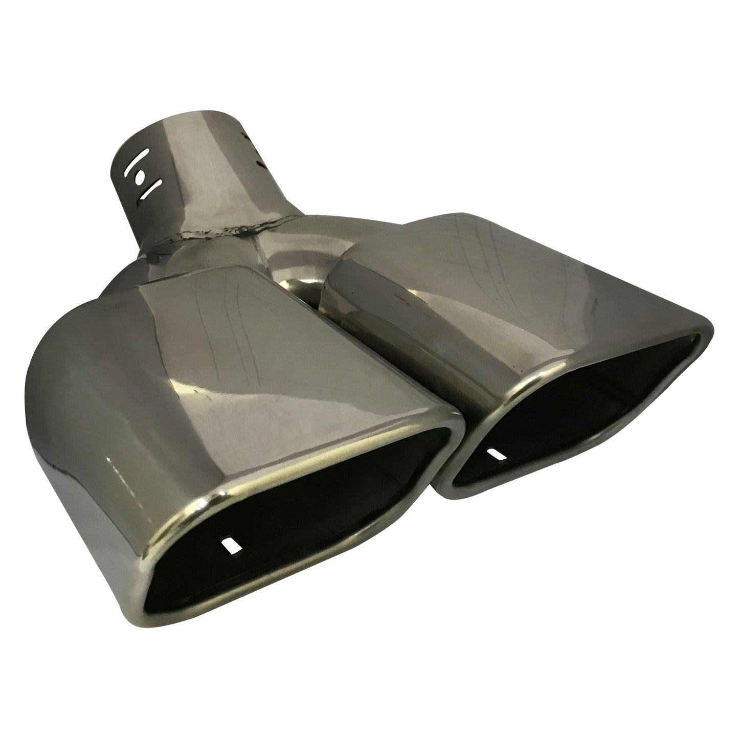 Oshotto Stainless Steel SS-016 Dual Pipe Car Exhaust Muffler Silencer Cover Universal for All Cars (Chrome)