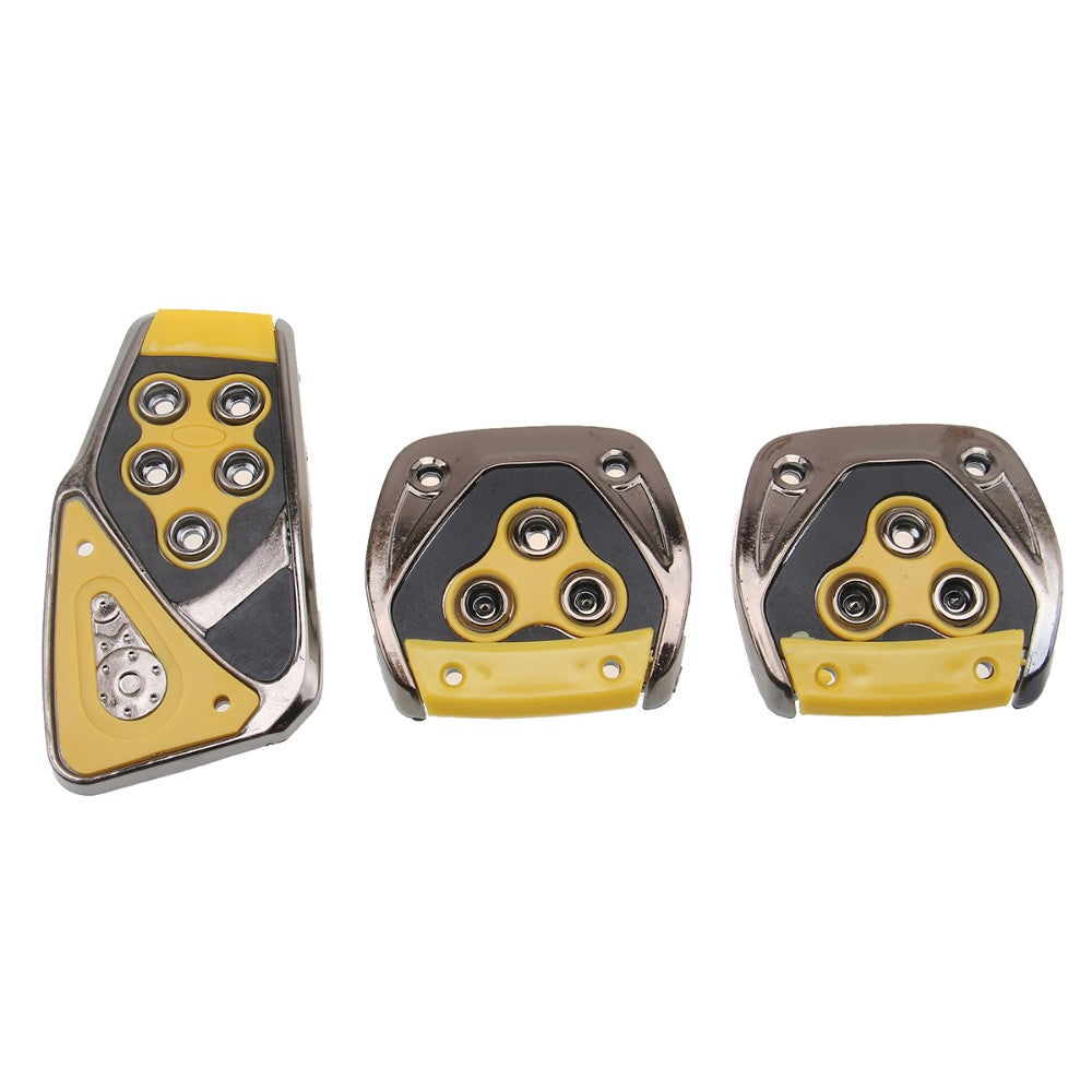 Oshotto 3 Pcs Non-Slip Manual CS-375 Car Pedals kit Pad Covers Set for All Cars (Yellow)