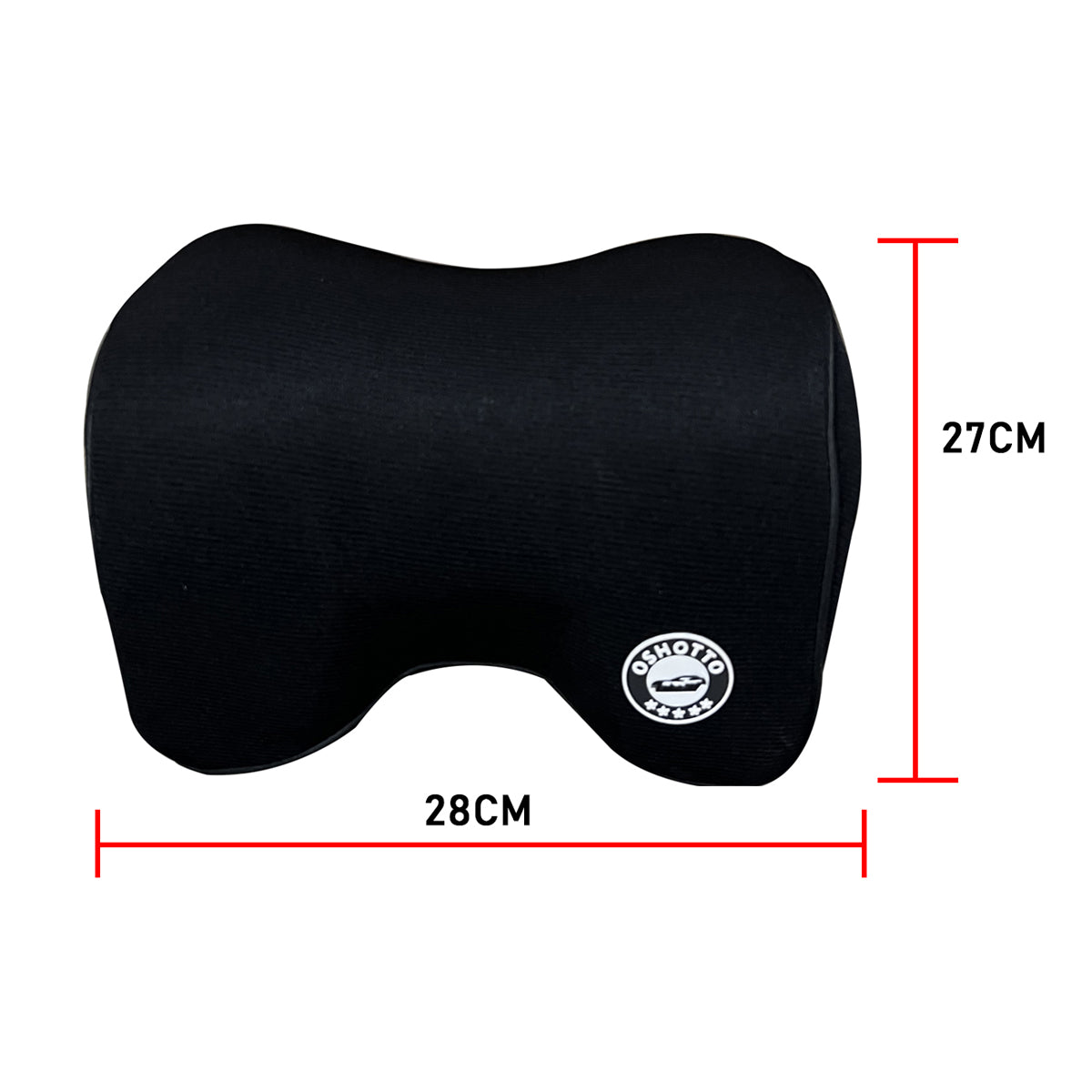 Oshotto Air Fabric Memory Foam (NR-08) Orthopedic Neckrest for All Cars (Black)