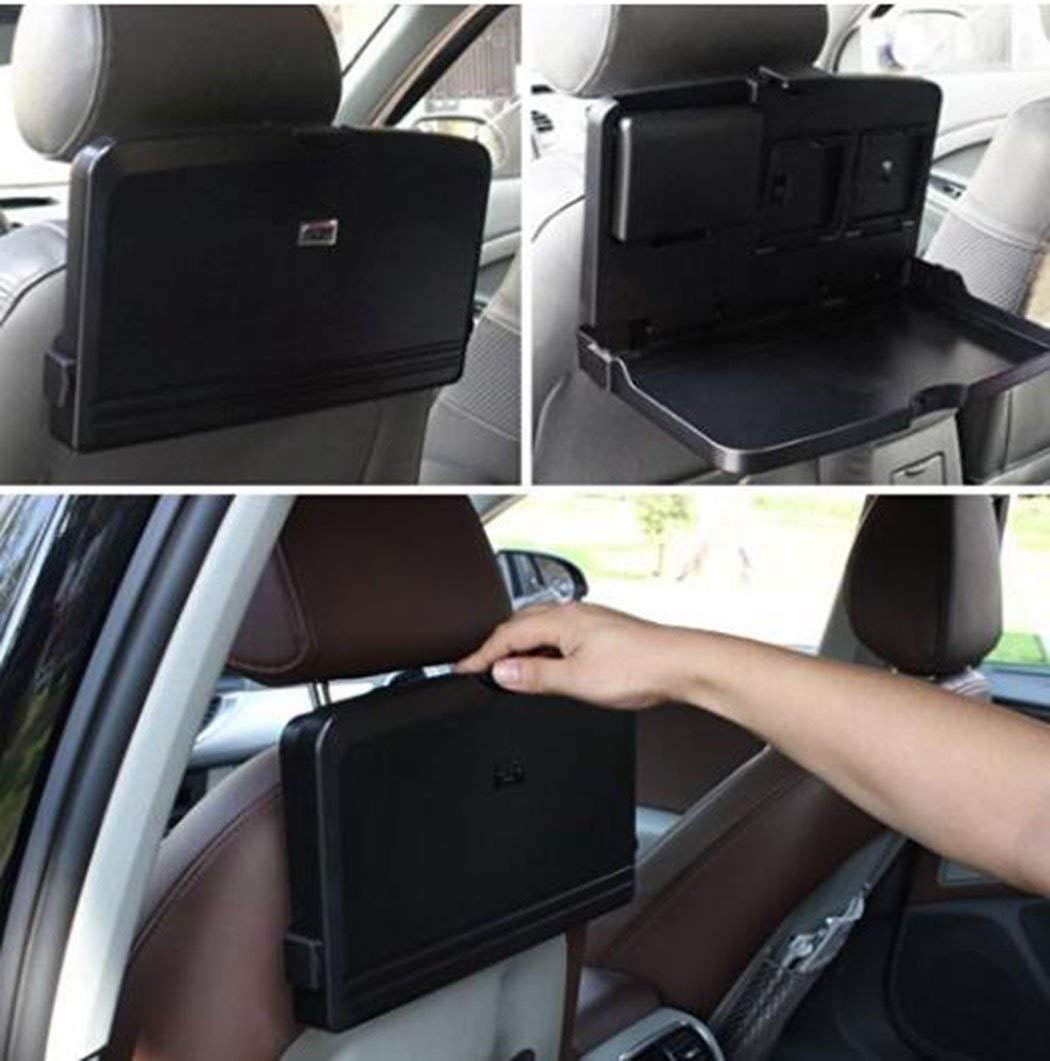 Oshotto (FT-02) Car Backseat Food Travel Dining Meal & Snack Tray & Cup Holder for All Cars (Black) - 1 Piece