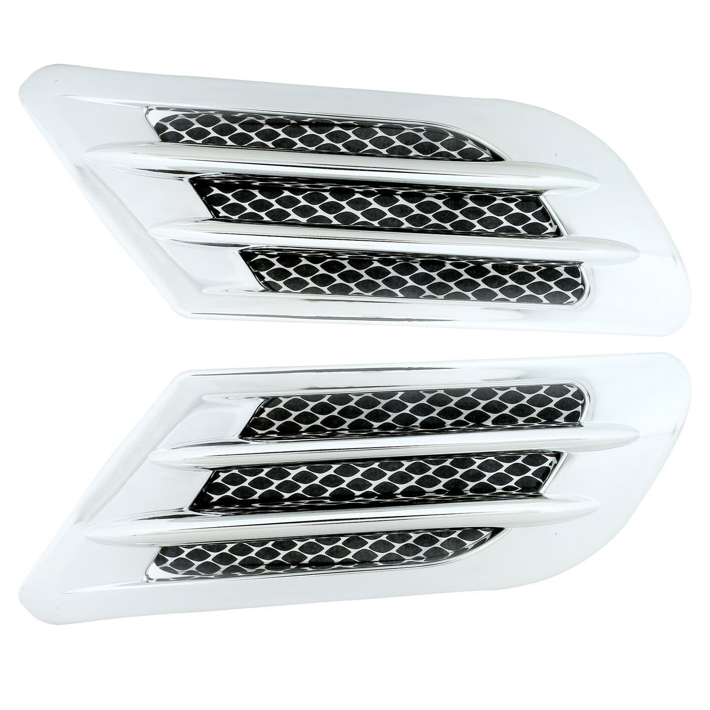 Oshotto Car Decorative FD-697 Electroplate Air Flow Intake Scoop Turbo Bonnet Vent Hood for All Cars (Chrome)