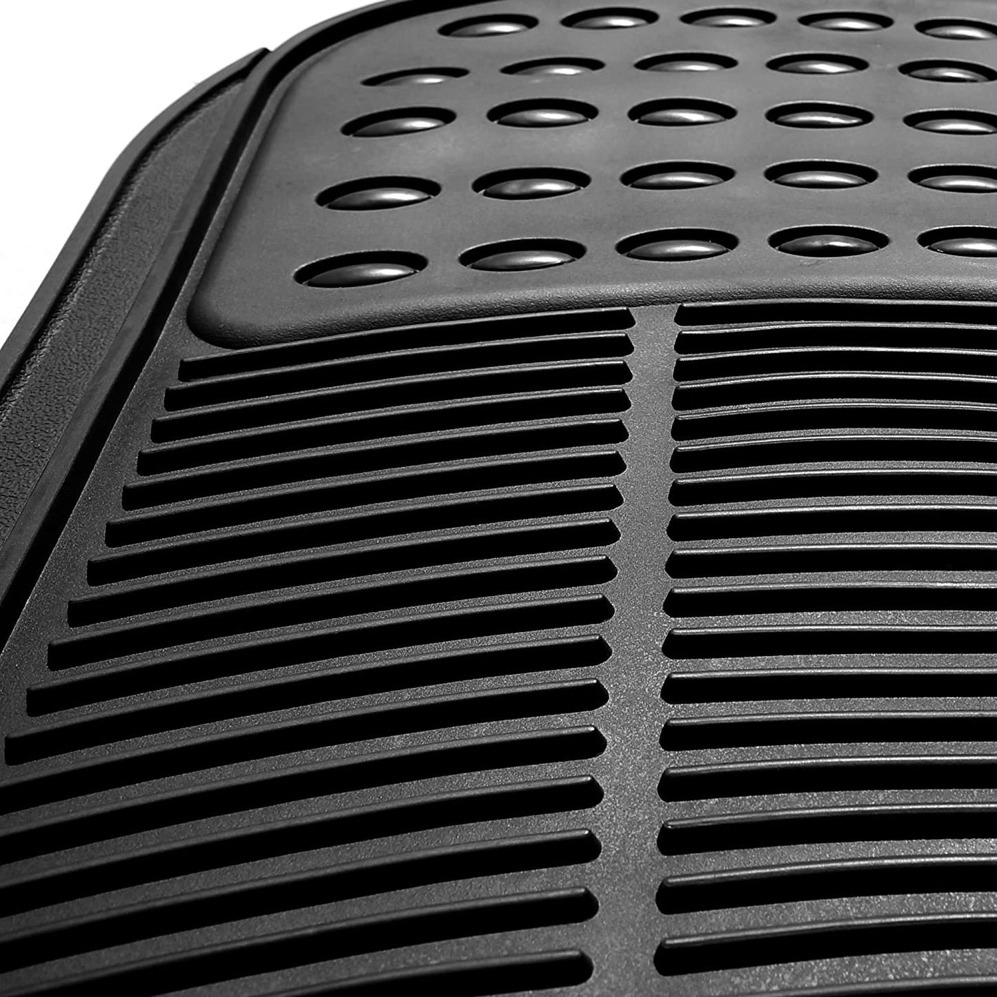 Oshotto Anti Skid Rubber Car Foot Mat for All Cars (Set of 4, Black)
