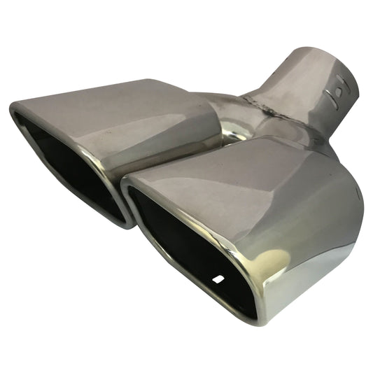 Oshotto Stainless Steel SS-016 Dual Pipe Car Exhaust Muffler Silencer Cover Universal for All Cars (Chrome)