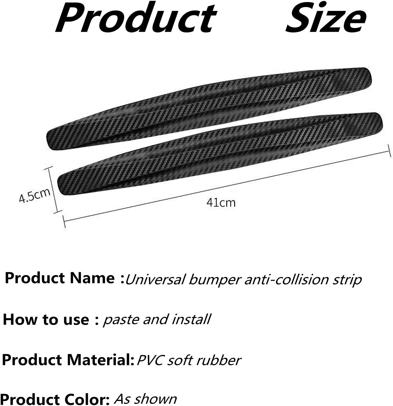 Oshotto (BP-03) Car Black Rubber Bumper Protector/Corner Molding for All Cars -(Set of 4 pcs)