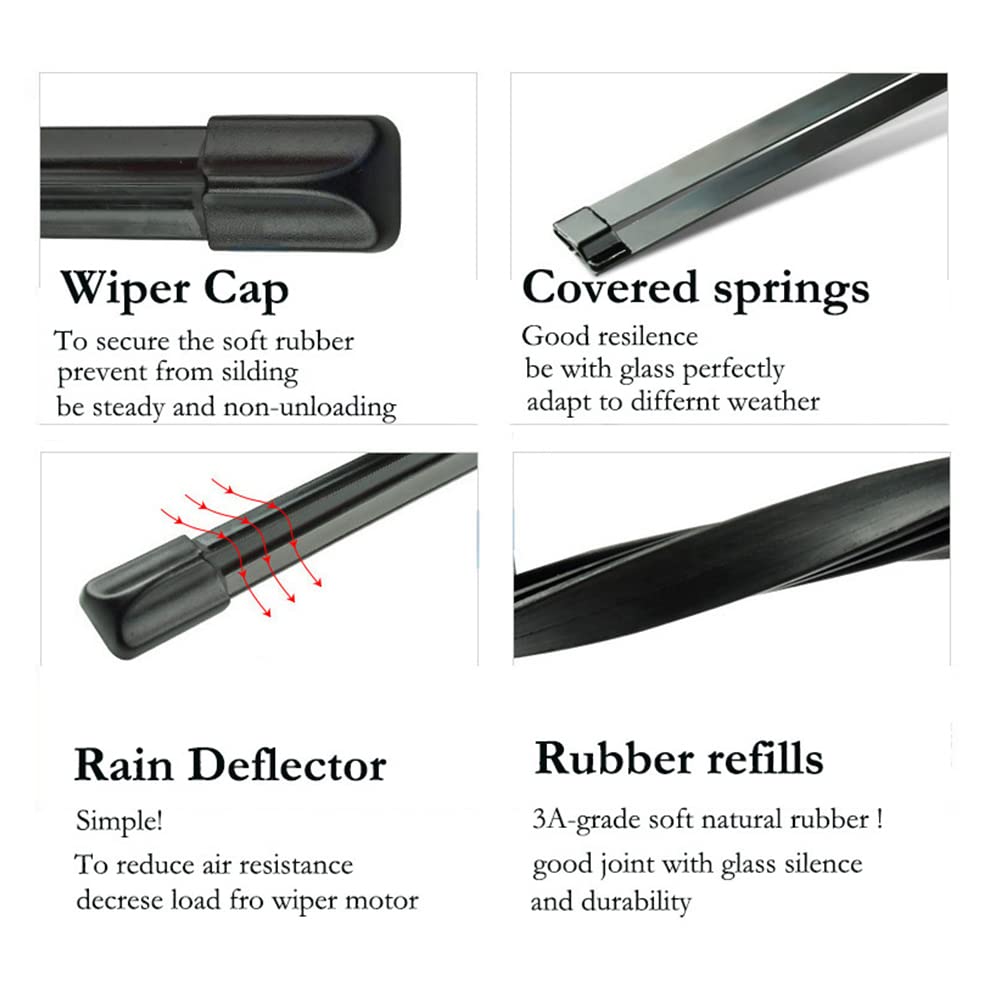 Oshotto Frameless (O.E.M Type) Wiper Blades Compatible with Mercedes Benz E-Class 2010-2016 (24"/22")