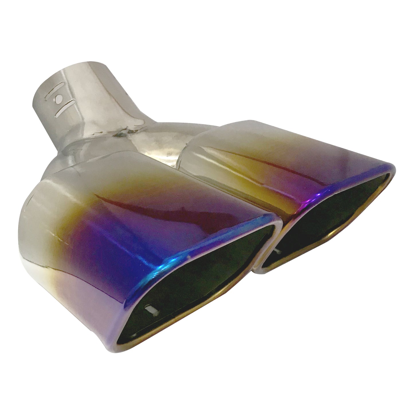 Oshotto Stainless Steel Dual Pipe SS-017 Car Exhaust Muffler Silencer Cover Universal for All Cars (Multicolor)