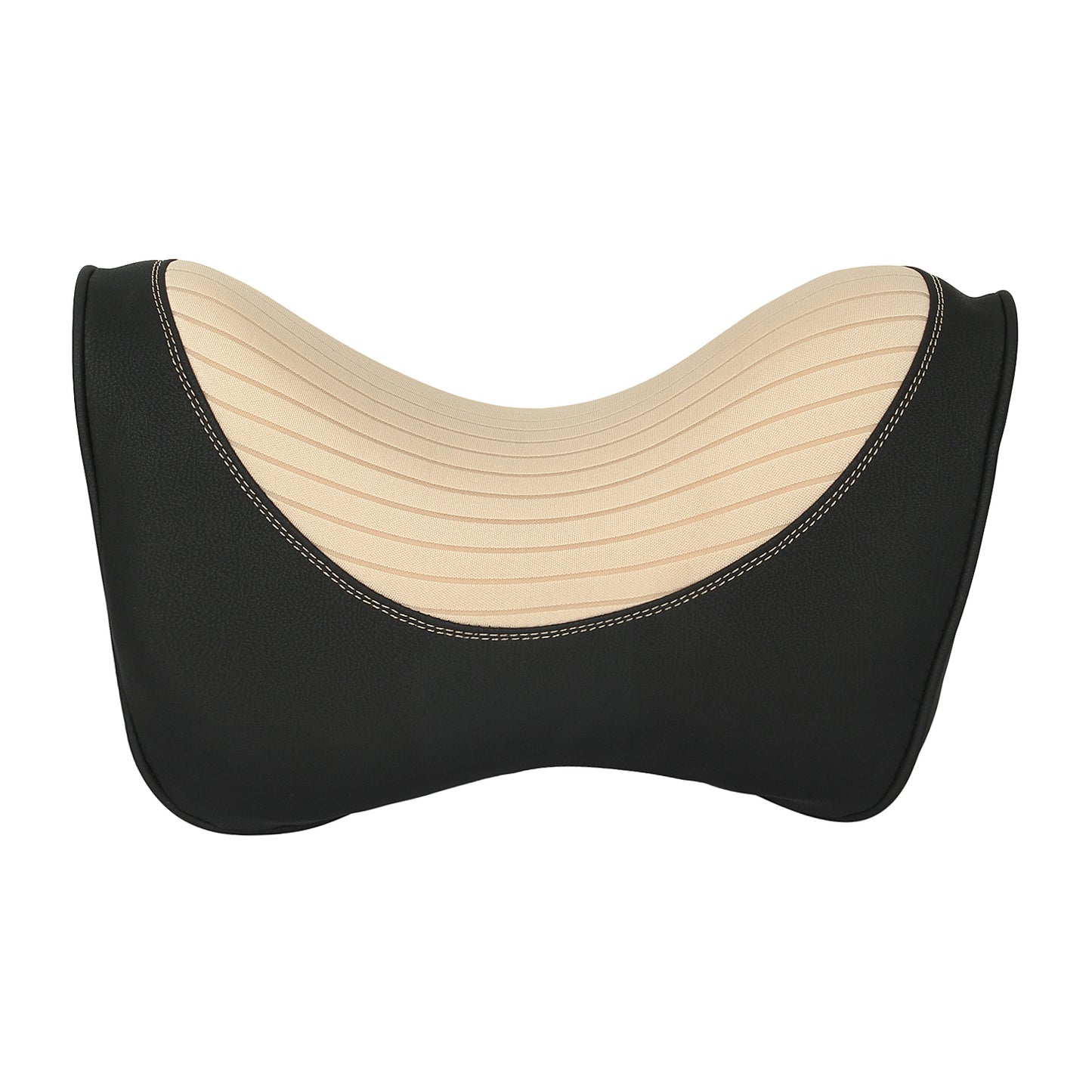 Oshotto Memory Foam (NR-07) Car Neck Rest, Neck Support for All Cars (Black, Beige)