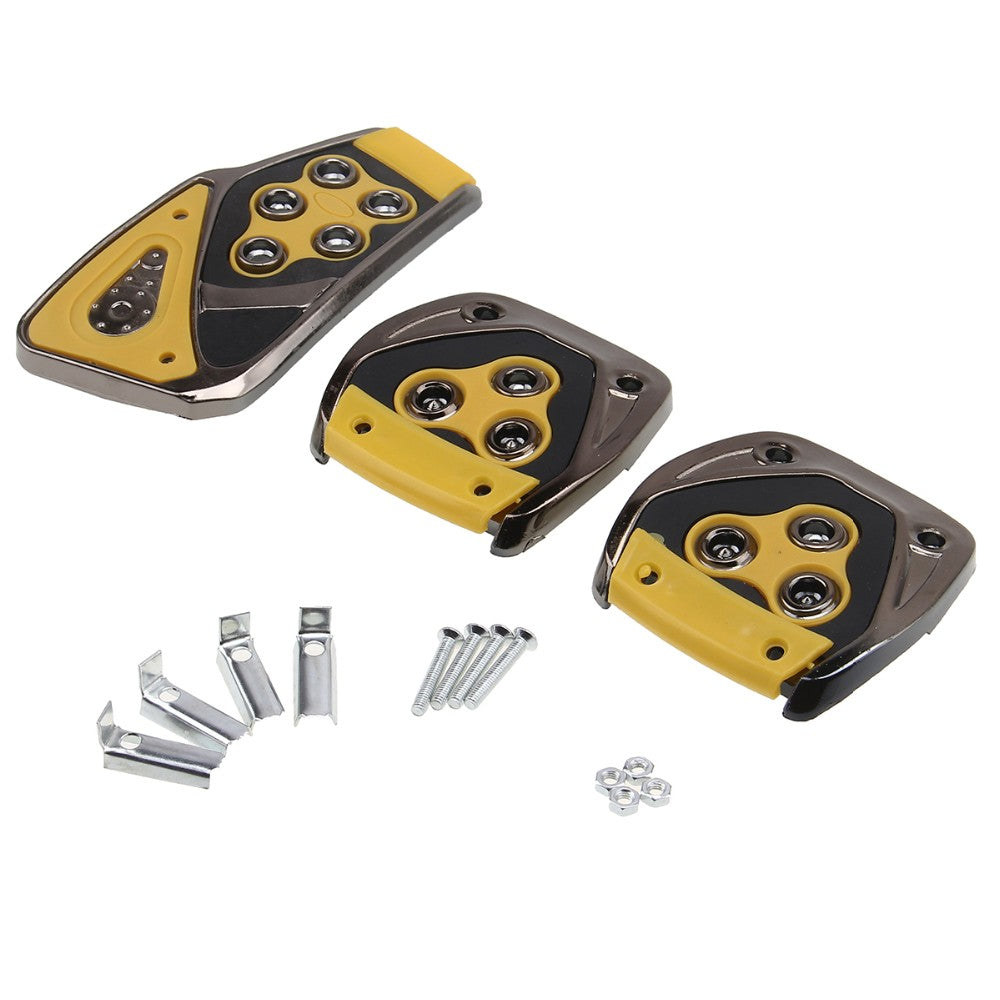 Oshotto 3 Pcs Non-Slip Manual CS-375 Car Pedals kit Pad Covers Set for All Cars (Yellow)