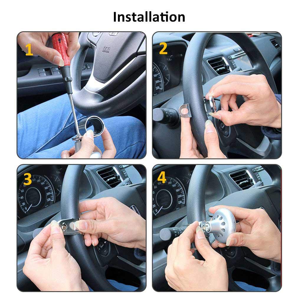 Oshotto Power Handle (SK-013) Car Steering Wheel Knob For All Cars (Black)