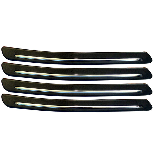 Oshotto (BP-01) Car Black Rubber Bumper Protector with Single Chrome line For All Cars -(Set of 4 pcs)