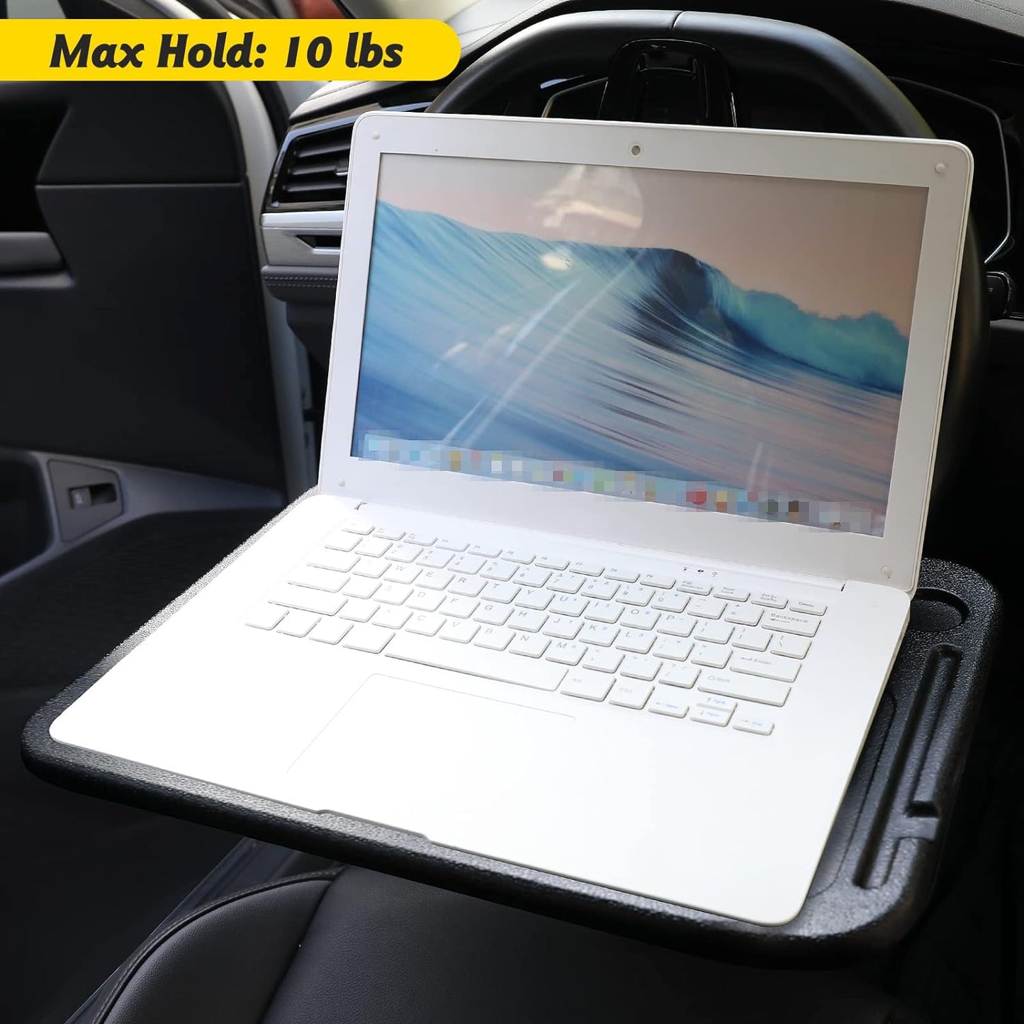 Oshotto (FT-05) Car Steering Wheel Desk | Food Table for Car | Laptop / Notepad| Steering Wheel Tray with Pen Holder For All Cars (Black)