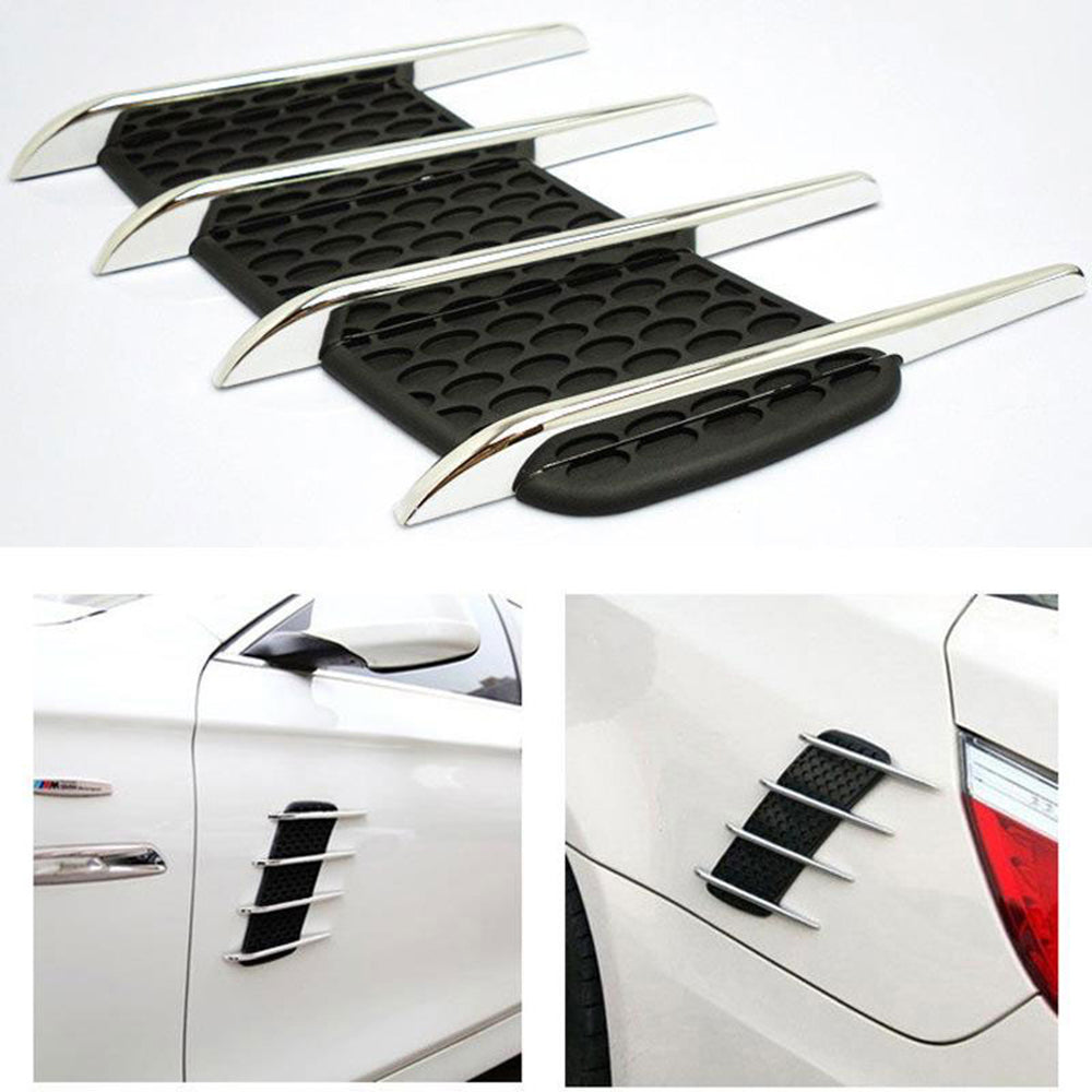 Oshotto 2Pcs OB-514 Car Decorative Electroplate Air Flow Intake Scoop Turbo Bonnet Vent Hood For All Cars