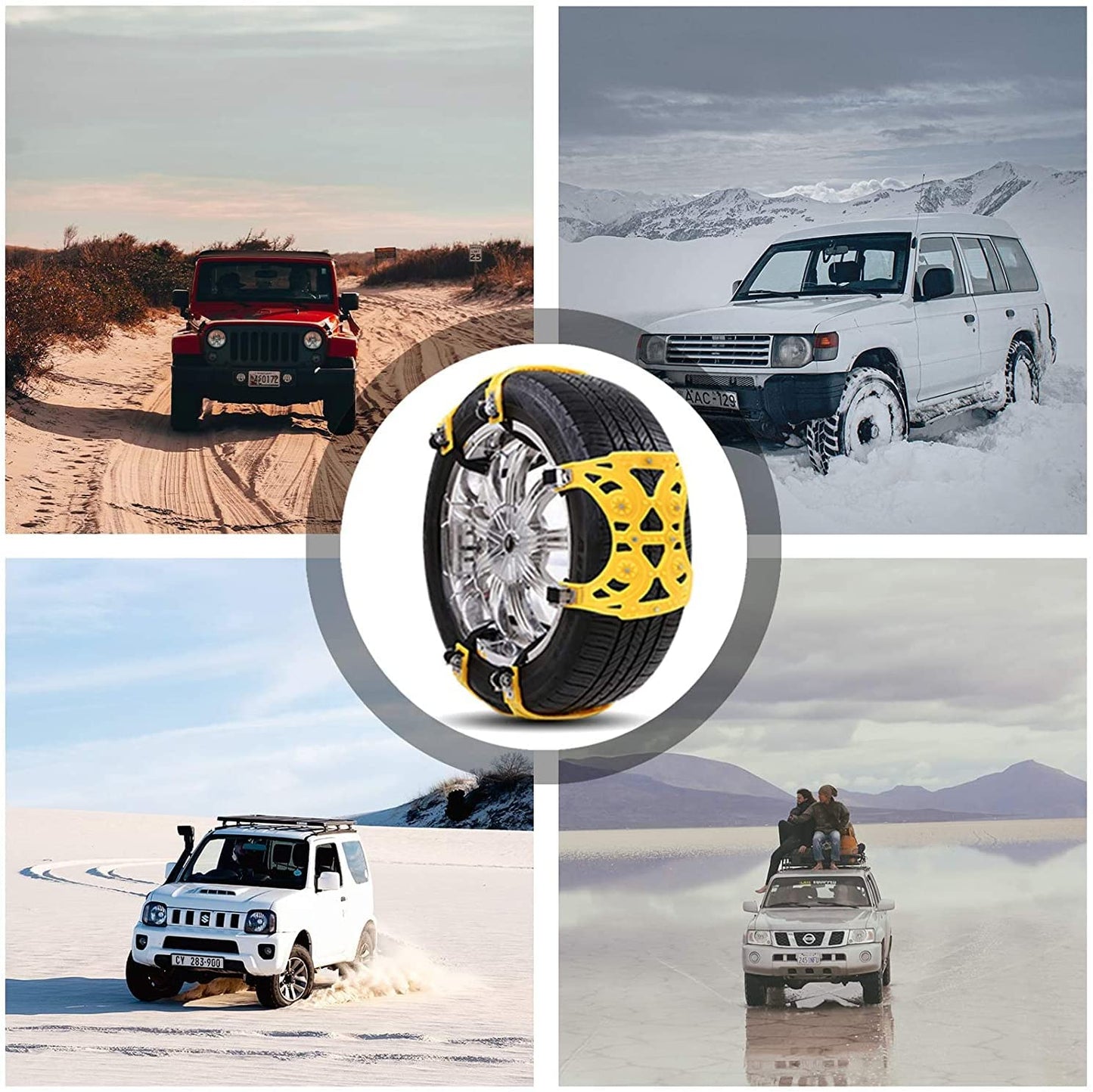 Oshotto Present Car 6 Pcs Tire Snow Chains with Heavy Quality, Suitable For General Anti-Skid Chains For All Cars