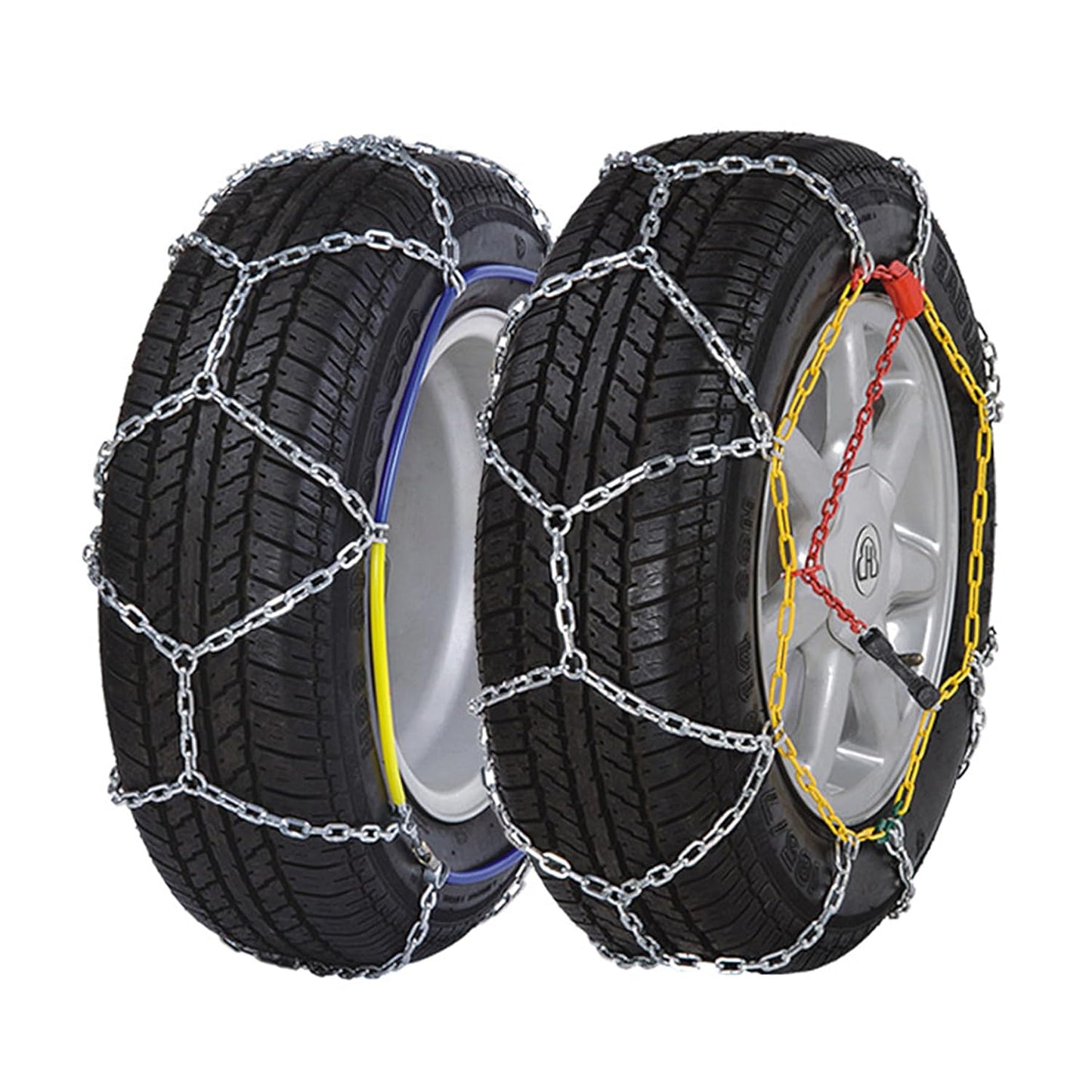 Oshotto 12mm Metal Snow Chain Alloy Snow Chain Anti Skid Tire Chain for Cars, SUVs, Minivans-Set of 2