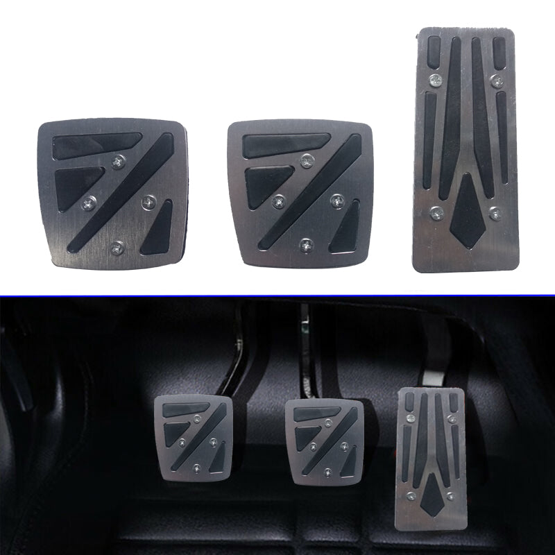 Oshotto 3 Pcs Non-Slip Manual CS-048 Car Pedals Kit Pad Covers Set for All Cars (Grey)
