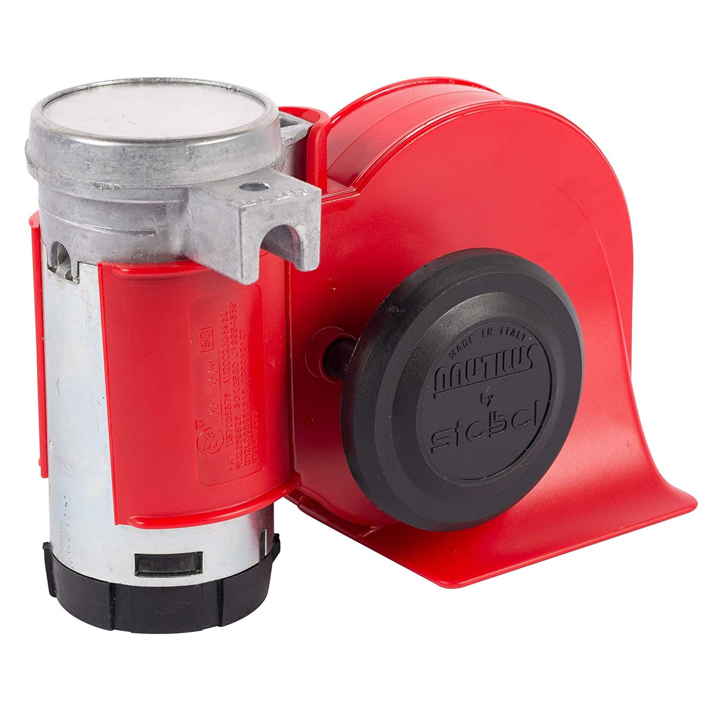 Stebel Nautilus Compact Twin Air Horn Universal for Cars, Trucks, Boats, ATVS, Motorcycles and Scooters (Red)