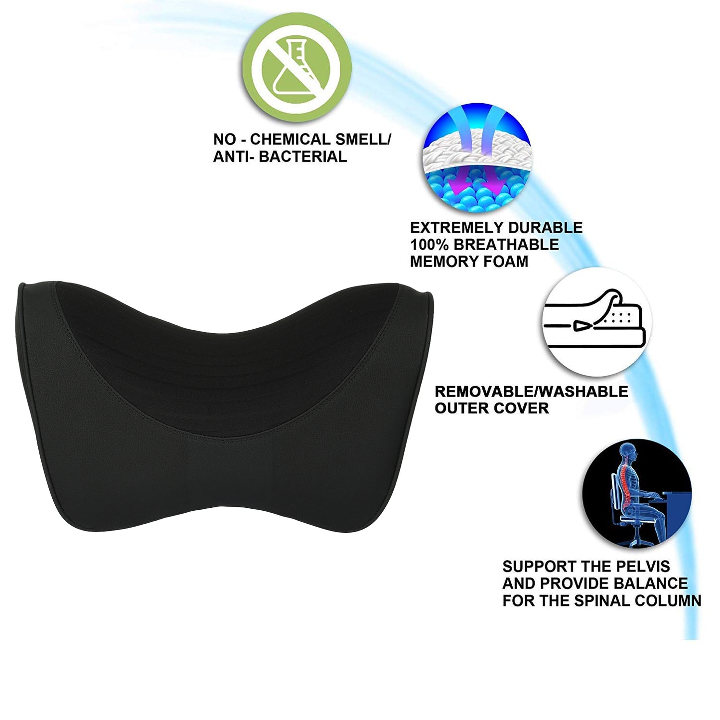 Oshotto Memory Foam (NR-06) Car Neck Rest, Neck Support for All Cars (Black)