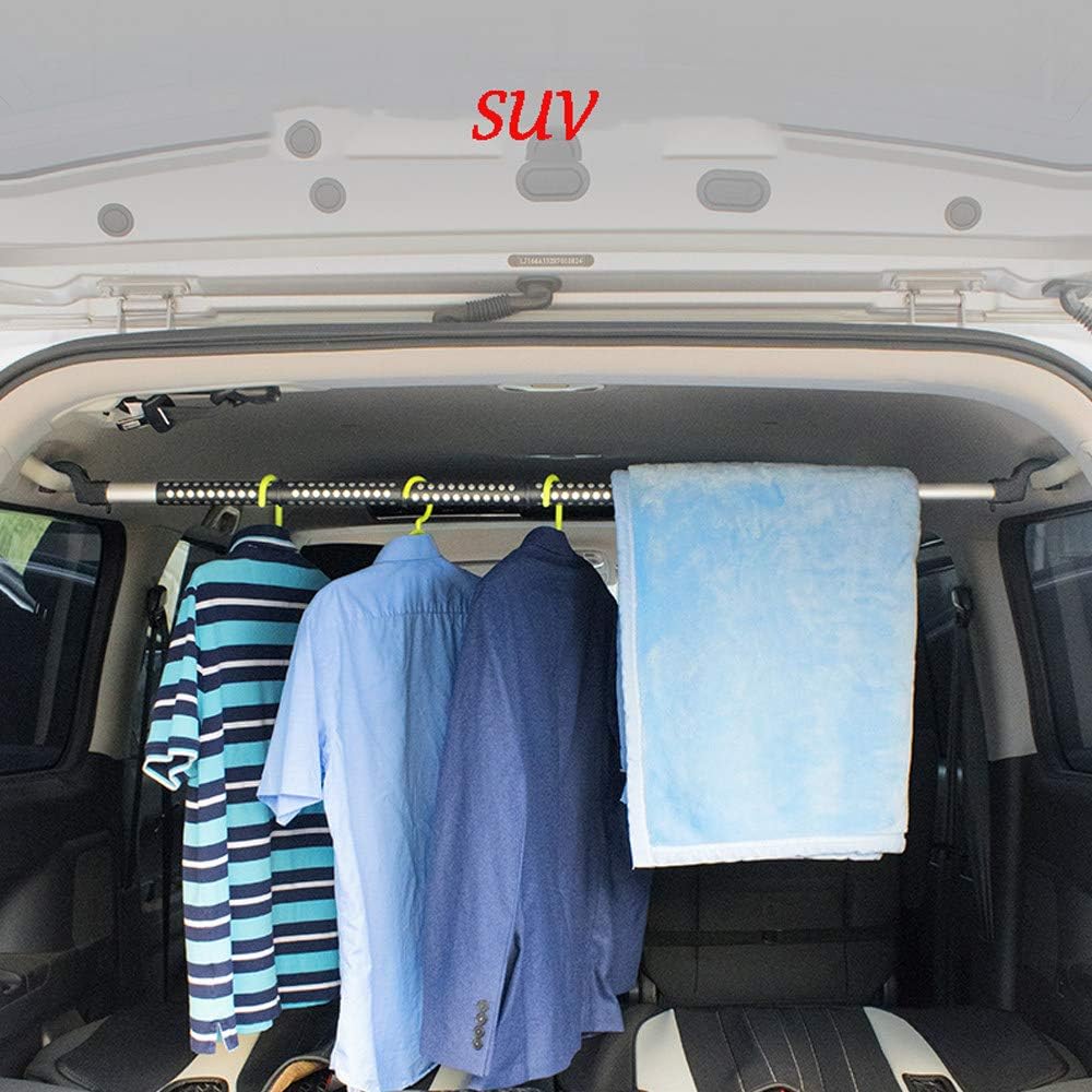 Oshotto Car Telescopic Clothes Hanger Bar, Car Clothes Rod Bar, Heavy-Duty Non-Slip Rubber Clothes Bar for All Cars