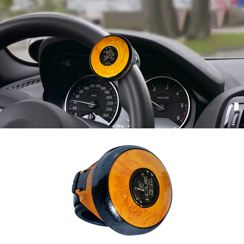 Oshotto I-QUE Compact Power Handle (SK-019) Car Steering Spinner Wheel Knob For All Cars (Wooden)