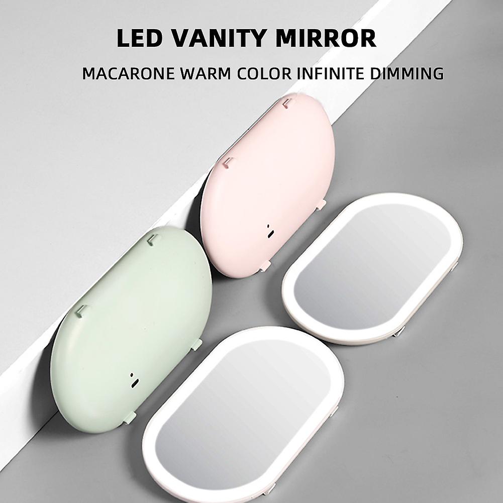 Oshotto Car Visor Vanity Mirror With Dimmable LED Lights Car Cosmetic Mirror With Built-in Battery Rechargeable Battery For All Cars (White)