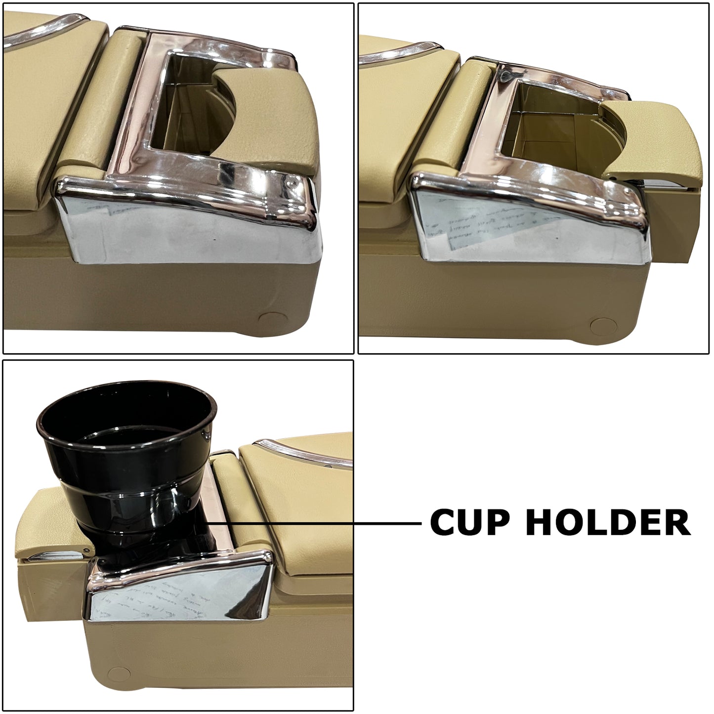 Oshotto PU Leather AR-02 Car Armrest Console Box for All Cars (Beige)