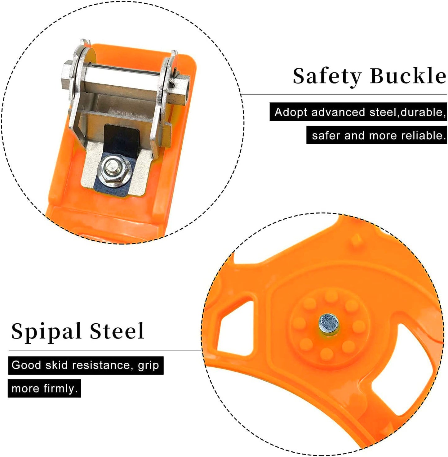 Oshotto Snow Chain Set for Tyre Anti Skid durable in Rough Terran/Mountain All Cars Tires (Orange, 6 Pcs set)
