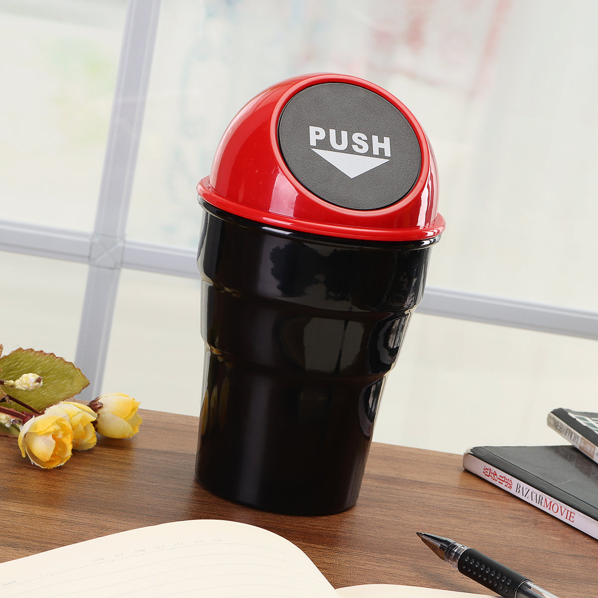 Oshotto Car Dustbin/Mini Car Trash Bin/Compact Car Garbage Bin/Car Garbage Can/Car Storage Bucket Trash Bag/Dust Case Holder Bin/Car Ashtray for All Cars (One Piece)