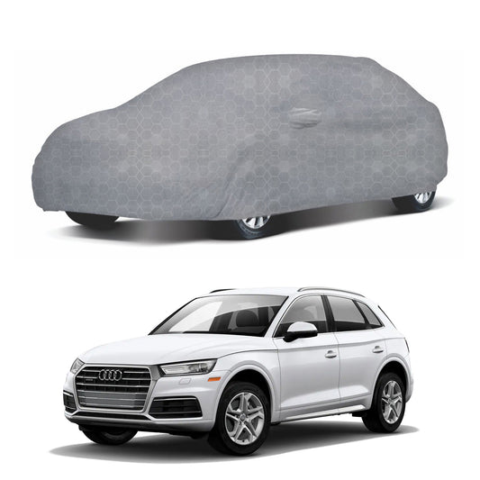 Oshotto 100% Dust Proof, Water Resistant Grey Car Body Cover with Mirror Pocket For Audi Q5