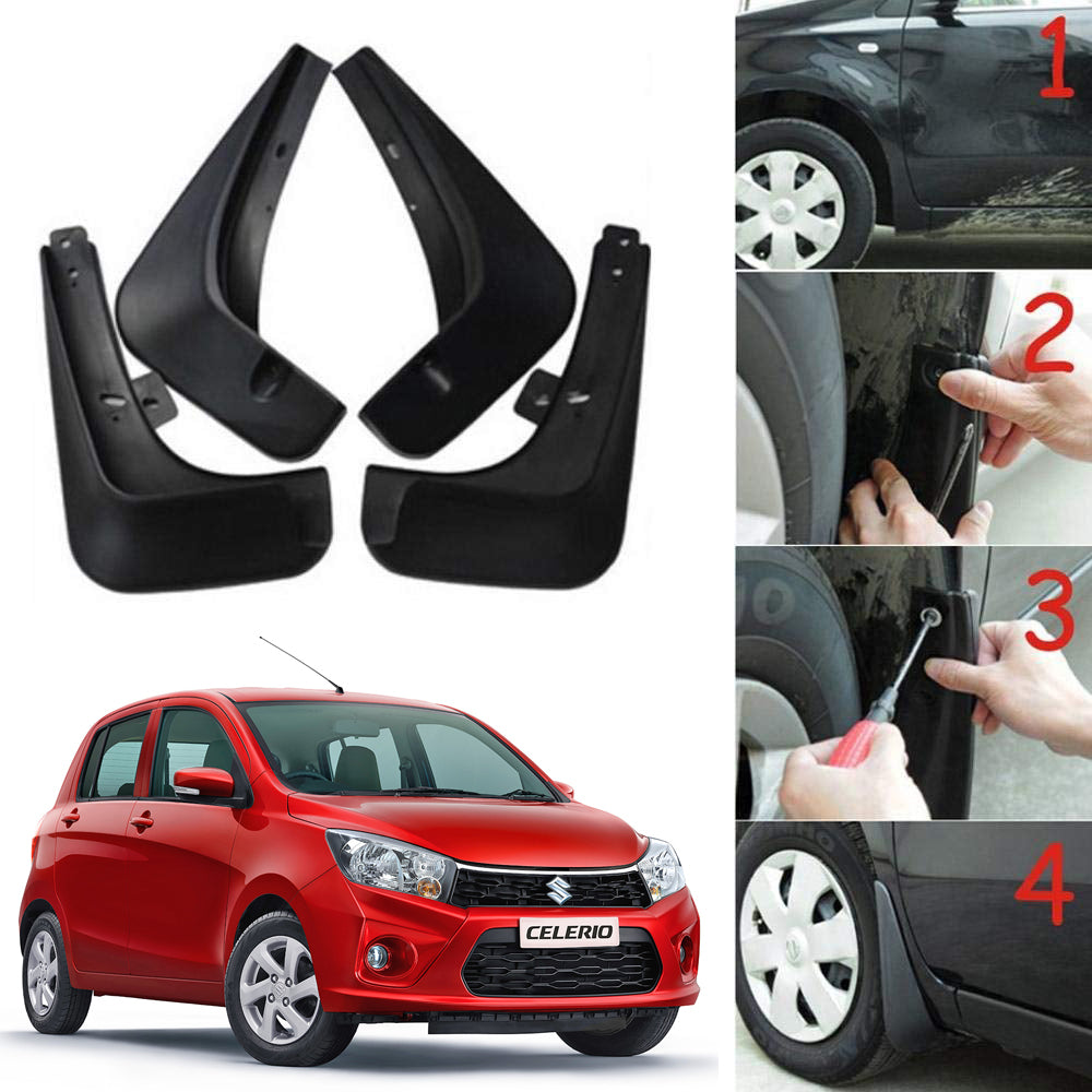 Oshotto Mud Flap (O.E.M Type) For Maruti Suzuki Celerio 2017-2020 T-II (Set of 4)