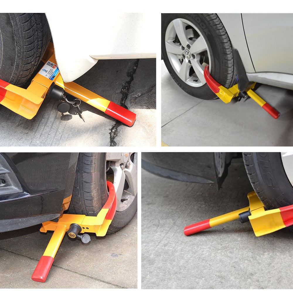 Oshotto Heavy Duty Anti Theft Wheel Tyre Lock Clamp (Red, Yellow)