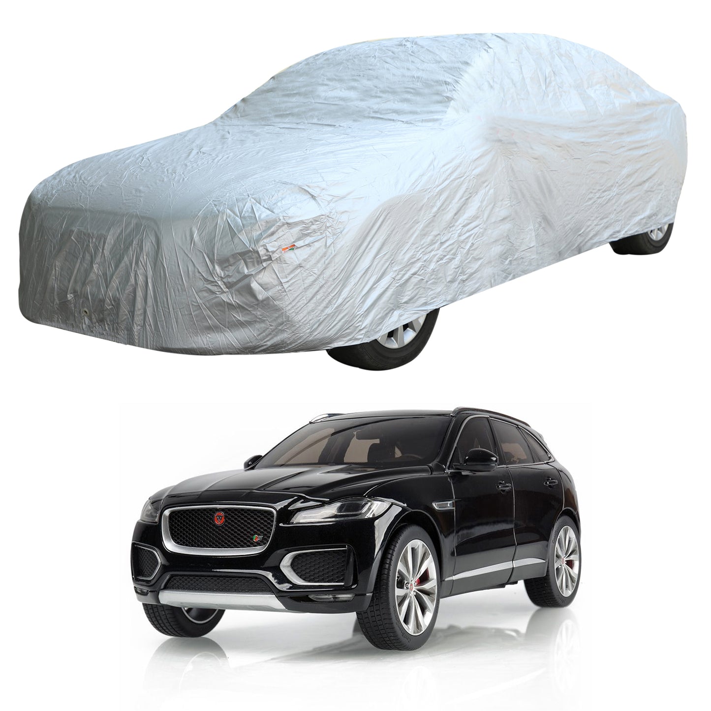 Oshotto Silvertech Car Body Cover (Without Mirror Pocket) For Jaguar F-PACE - Silver