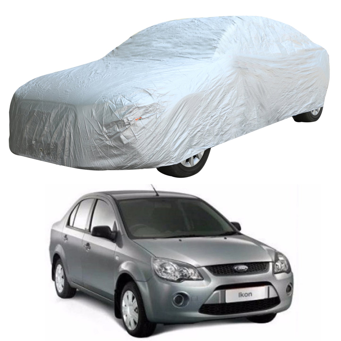 Oshotto Silvertech Car Body Cover (Without Mirror Pocket) For Ford Ikon - Silver