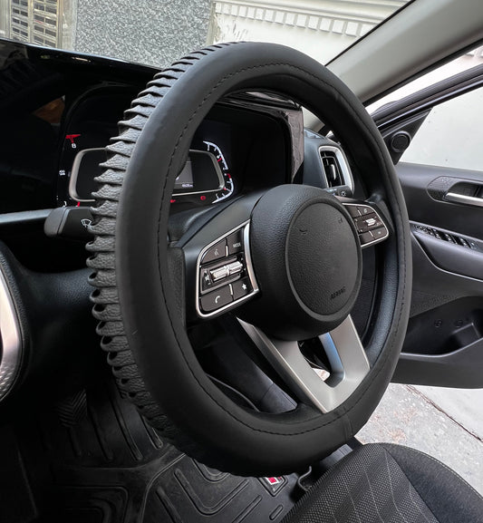 Oshotto SC-15 Fiber Leather Car Steering Cover For All Cars (Black)