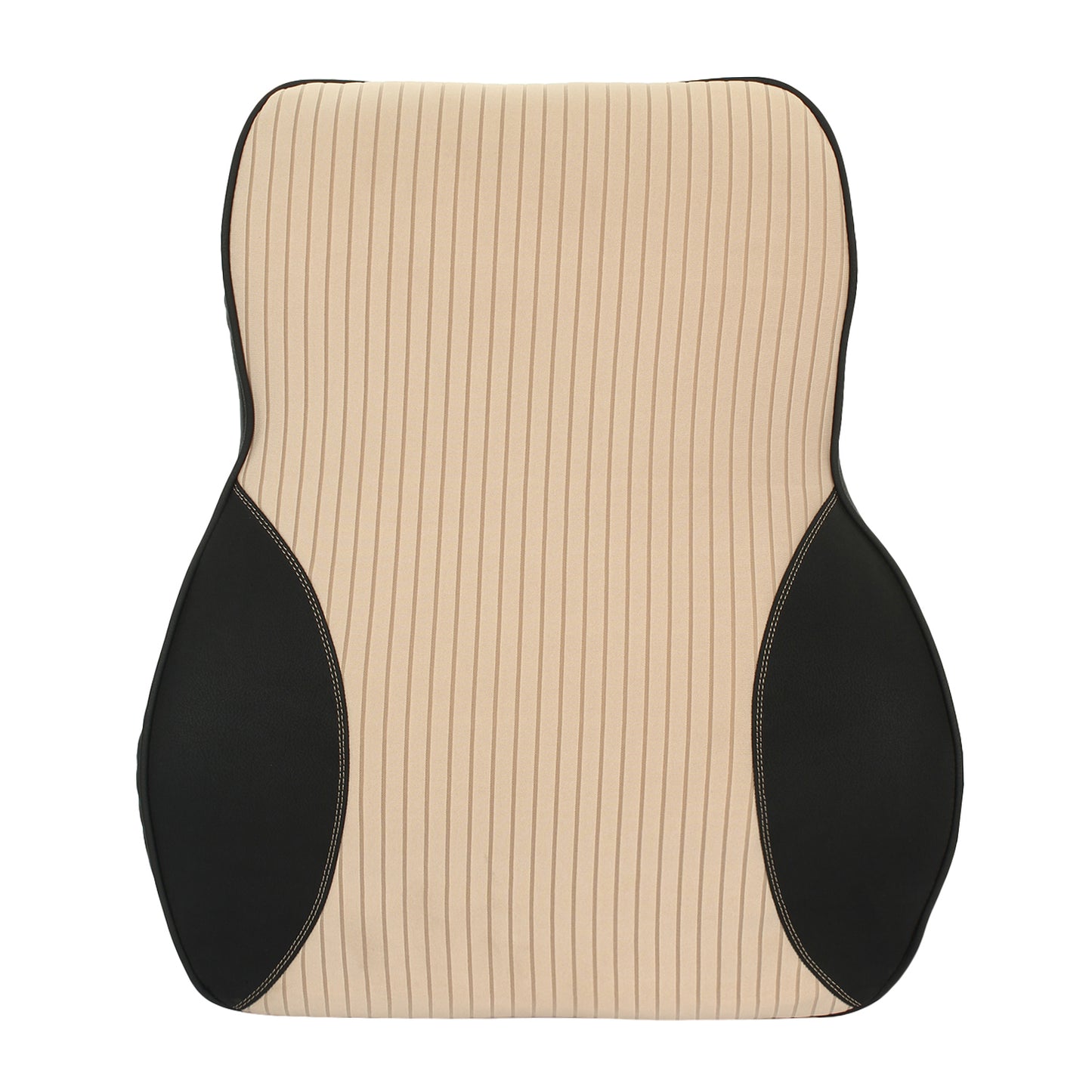Oshotto Leatherite Finish Lumbar Support for Office Chair | Back Pillow for Car | Memory Foam Orthopedic Cushion - Provides Low Back Support (Beige, Black)