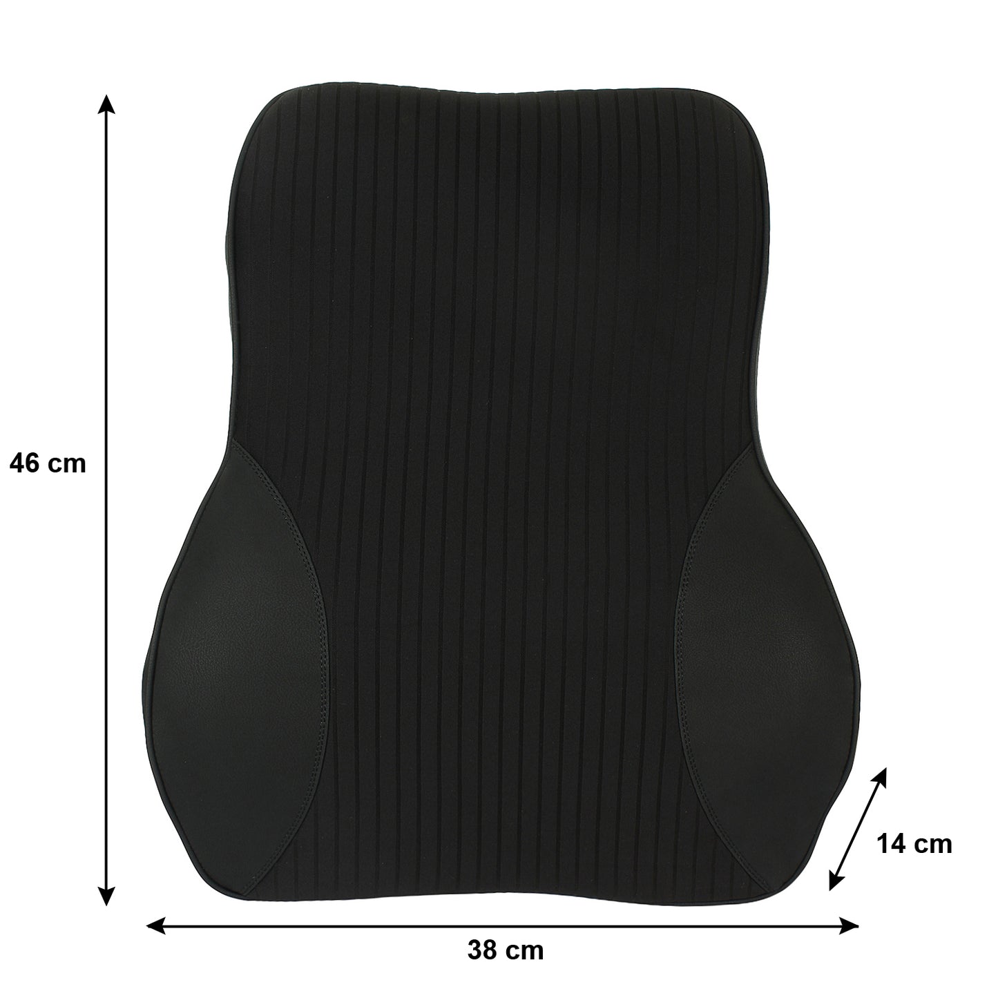 Oshotto Leatherite Finish Lumbar Support for Office Chair | Back Pillow for Car | Memory Foam Orthopedic Cushion - Provides Low Back Support (Black)