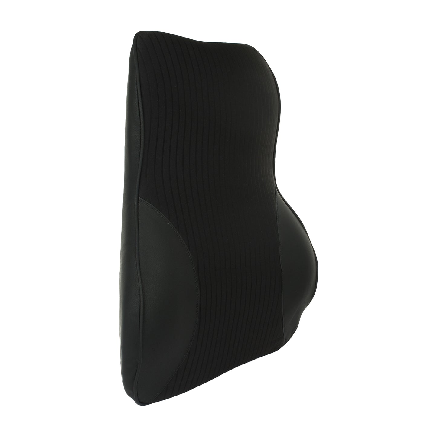 Oshotto Leatherite Finish Lumbar Support for Office Chair | Back Pillow for Car | Memory Foam Orthopedic Cushion - Provides Low Back Support (Black)