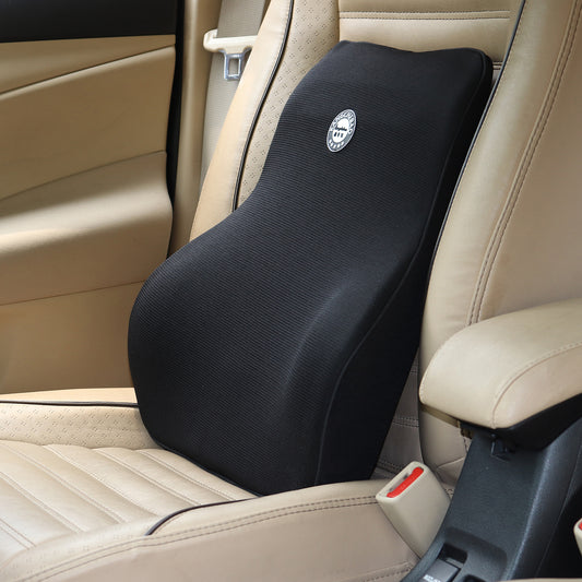 Oshotto Air Fabric Lumbar Support for Office Chair | Back Pillow for Car | Memory Foam Orthopedic Cushion - Provides Low Back Support (Black)