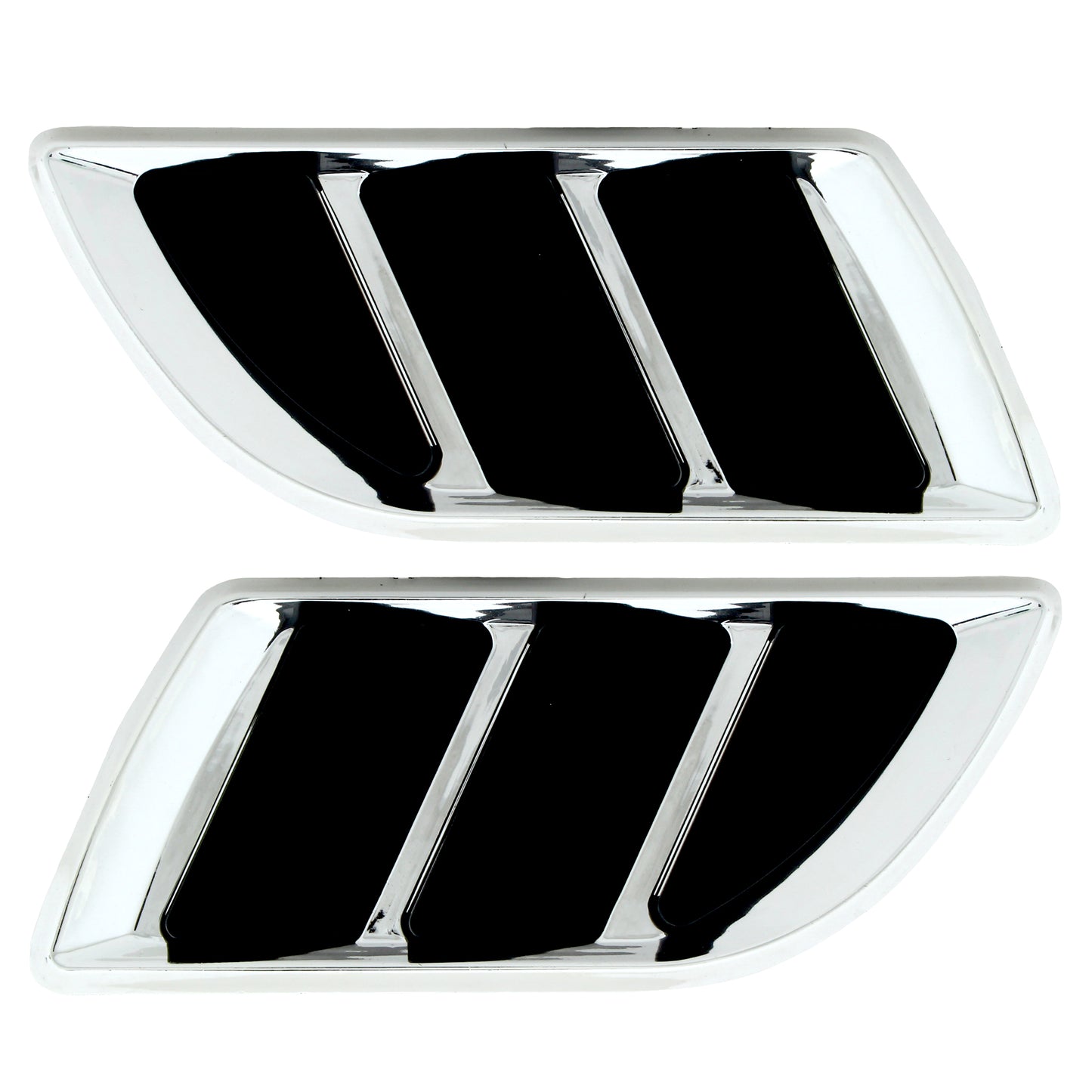 Oshotto 2Pcs Car Decorative FLS-5116 Electroplate Air Flow Intake Scoop Turbo Bonnet Vent Hood for All Cars (Chrome)