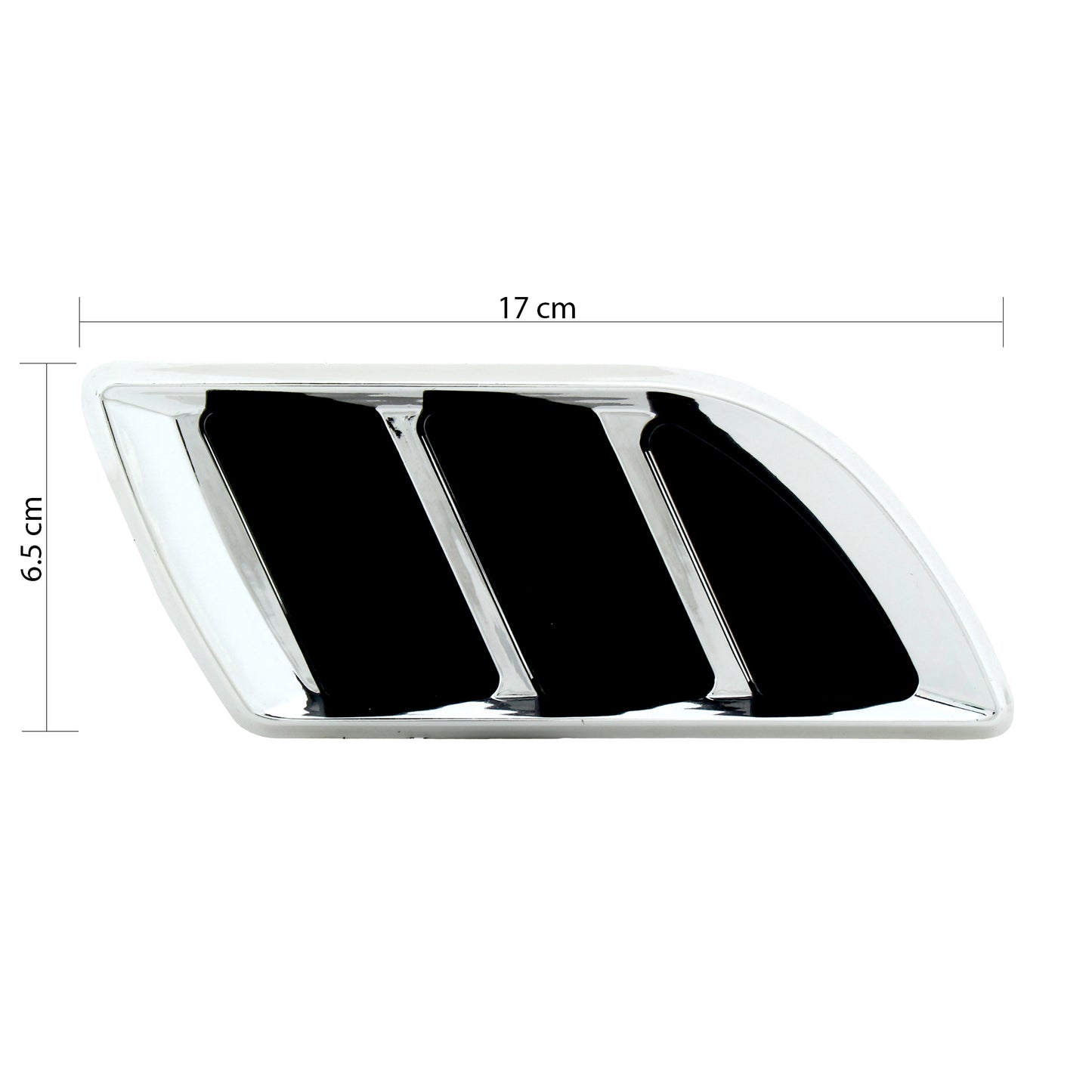 Oshotto 2Pcs Car Decorative FLS-5116 Electroplate Air Flow Intake Scoop Turbo Bonnet Vent Hood for All Cars (Chrome)
