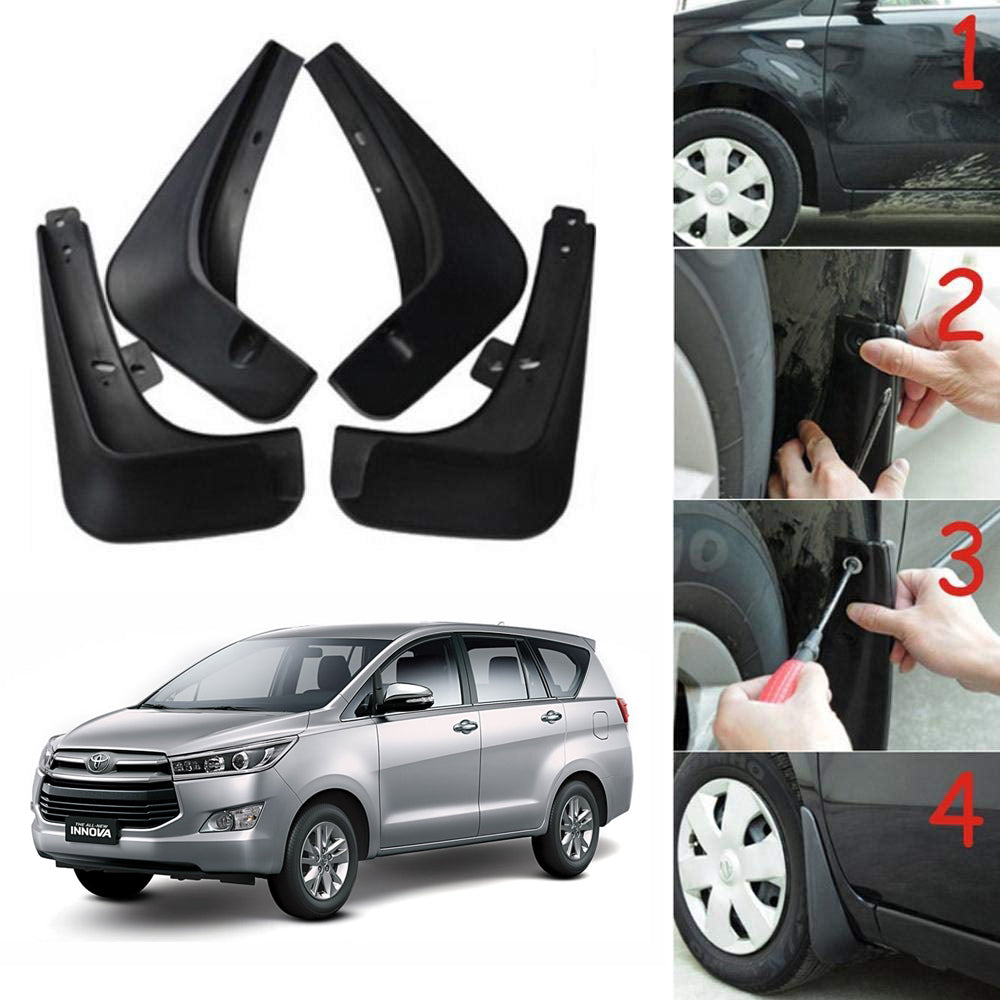 Oshotto Mud Flap (O.E.M Type) For Toyota Innova 2012,2013,2014 (T-II) (Set of 4)